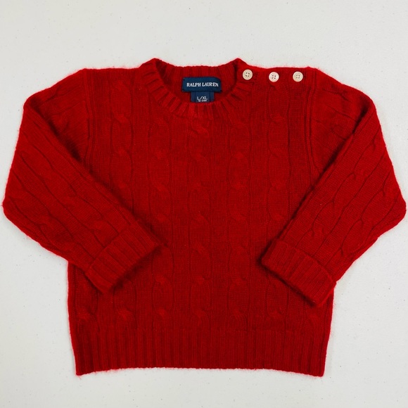 Ralph Lauren Cashmere Sweater Boys L/XL 12-24M Girls The Iconic Cable-Knit Fall - Picture 1 of 3